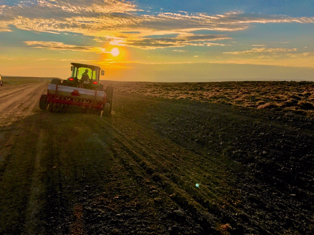 Hydroseeding and reclamation work restoring disturbed land